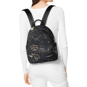 Witchy Mini Backpack: Celestial Goth PU Leather Backpack