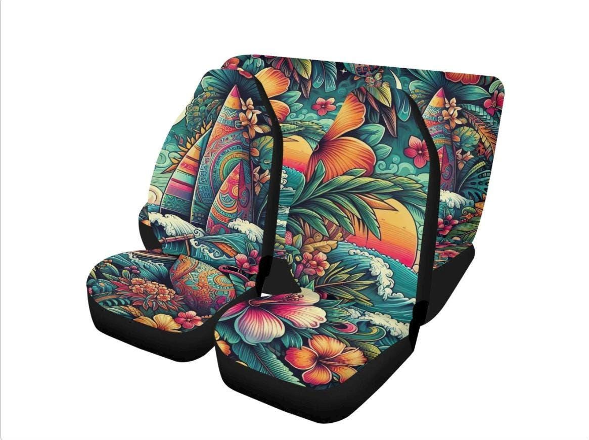 Tropical Hibiscus Car Seat Covers: Surfer Auto Accessories