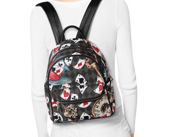 Alice in Wonderland Mini Backpack Steampunk Black School or Travel Bag Gift for Alice in Wonderland Fans Etsy
