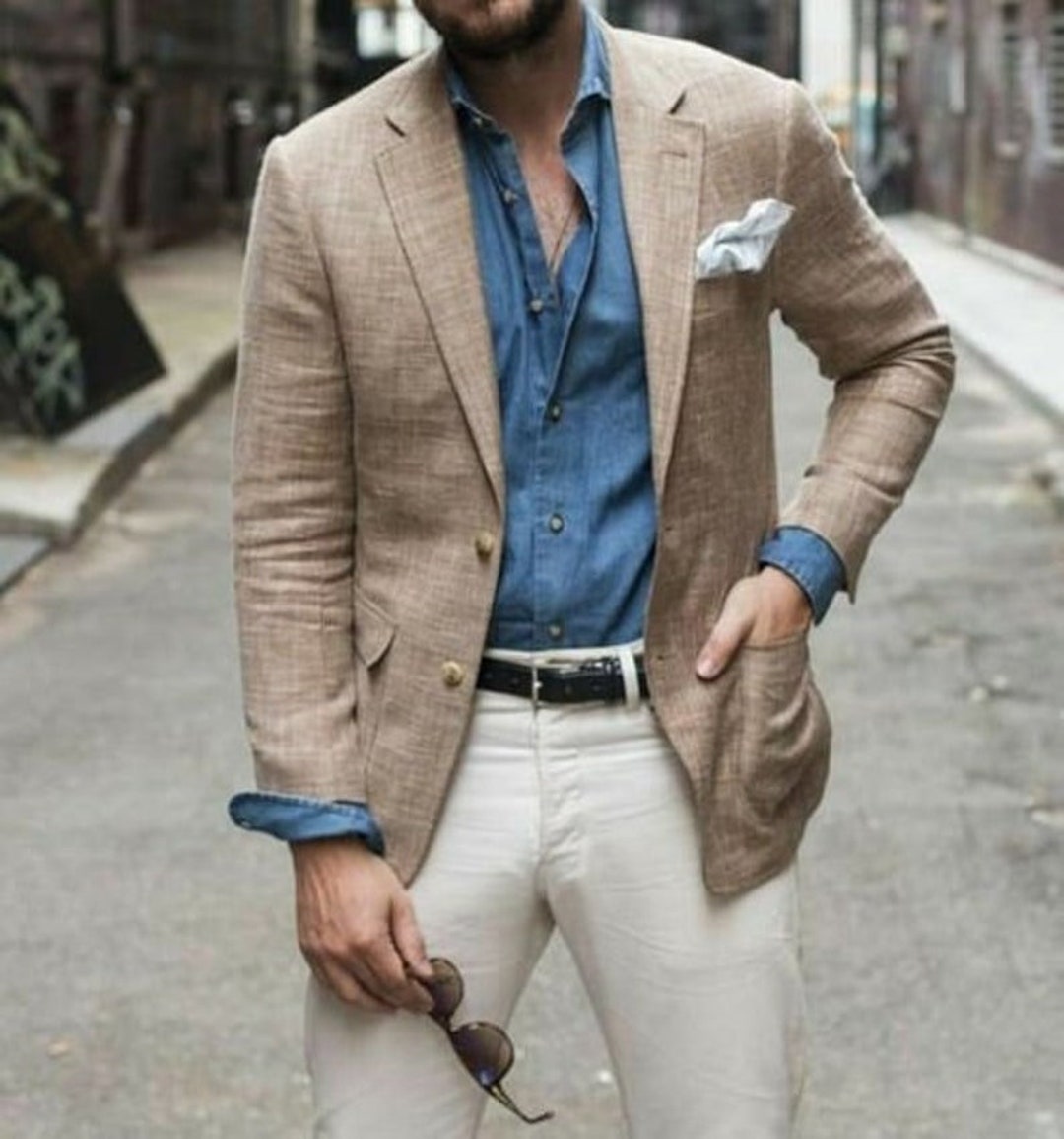 Mens Prom Party Jacket Brown Slim Fit main image 0