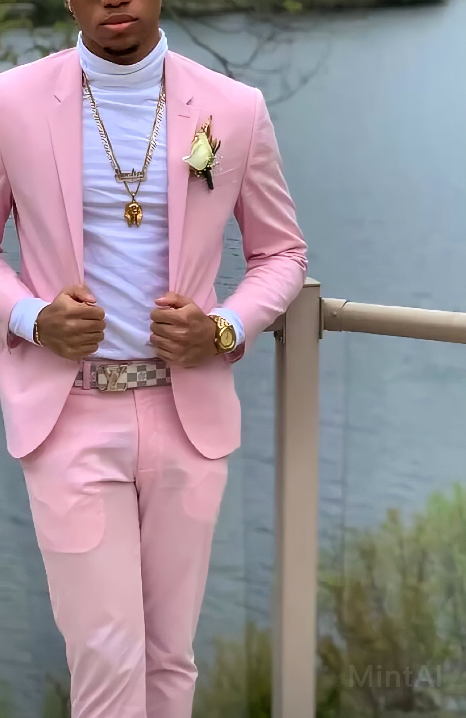 Men Suits Pink Wedding Groom Wear Dinner Christmas Party Wear Etsy