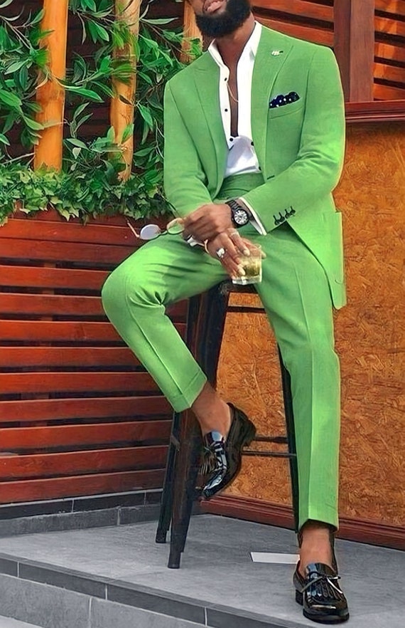 Buy Men Green Solid Slim Fit Wedding Three Piece Suit Online - 714941 |  Peter England