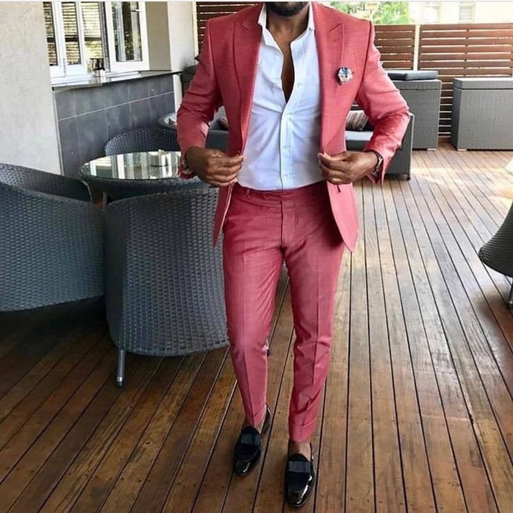 Mens coral top suit jacket