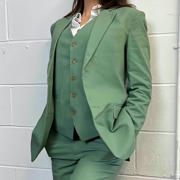 Women Suits 3 Piece Wedding Suits Green Suits For Women Groom Wear Party Suits Elegant Dress Casual Suits Unique Color Suits