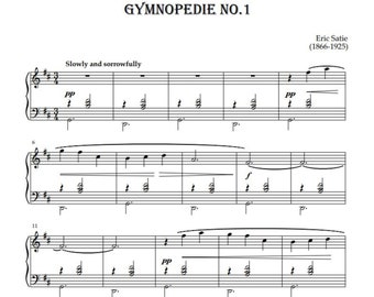 Gymnopédie No.1 de Erik Satie. (Partituras para piano)