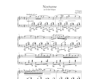 Nocturno Op. 9 n.° 2 – Frédéric Chopin / Partitura para piano (PDF)