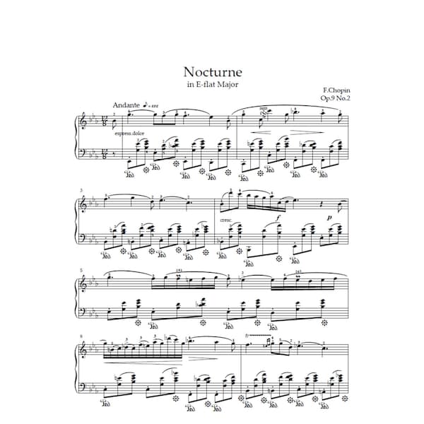Nocturno Op. 9 n.° 2 – Frédéric Chopin / Partitura para piano (PDF)
