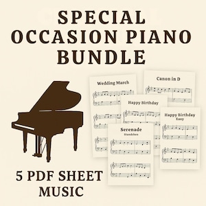 Special Occasion Piano Sheet Music Bundle – 5 PDF Scores – Wedding, Birthday, Classical