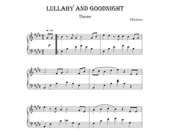 J.Brahms - Lullaby and Goodnight Theme for Piano, Sheet Music PDF, (Digital Download)