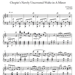 Frederic Chopin - Newly Discovered Waltz (Piano Sheet Music PDF)