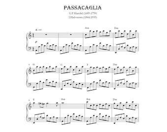 Passacaglia - Handel/Halvorsen (Piano Sheet Music PDF)