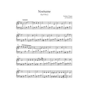 Chopin Nocturne Op. 9 No. 2 Piano Sheet Music – Easy Arrangement (PDF Download)