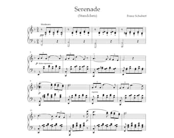 Franz Schubert – Serenade (Ständchen) – Klaviernoten (digitaler