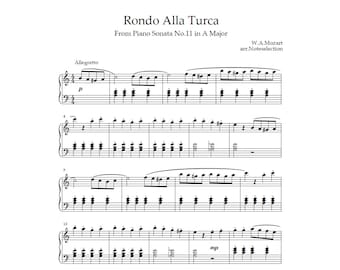 Mozart – Rondo Alla Turca | Simplified & Shortened Version | Piano Sheet Music PDF