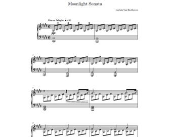 Ludwig van Beethoven - "Moonlight Sonata" Piano Sheet Music PDF with Note Names