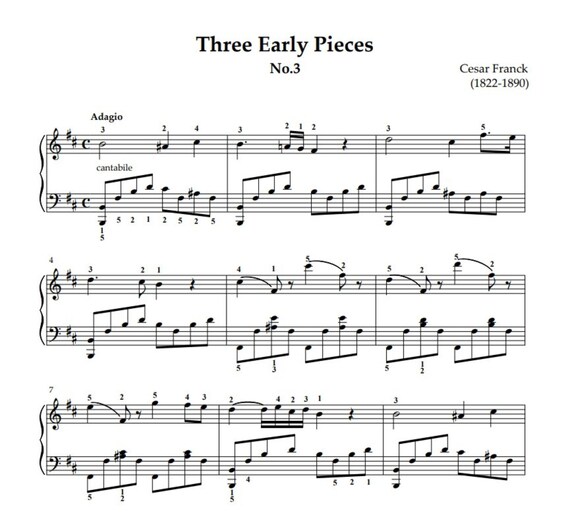 セザール・フランクのピアノ楽譜：初期の3つの小品第3番（PDF