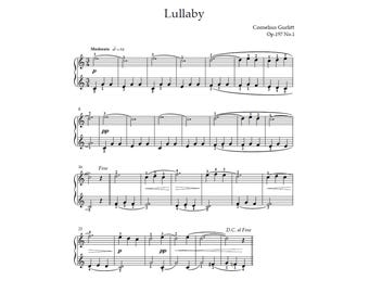 Cornelius Gurlitt Lullaby Op.197 No.1 | Easy Piano Sheet Music PDF | Beginner Piano |