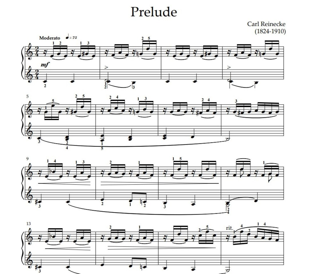 Carl Reinecke – Prelude From Serenade No. 1, Op. 183 | Piano Sheet