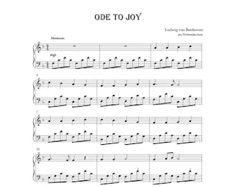 Ode to Joy Easy Piano Sheet Music – Beethoven – PDF download