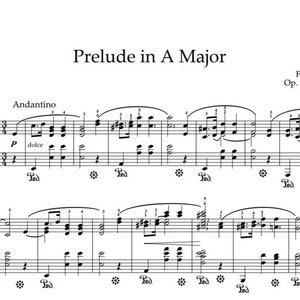 Frederic Chopin - Prelude in A Major Op.28, No.7, Sheet Music PDF, (Digital Download)