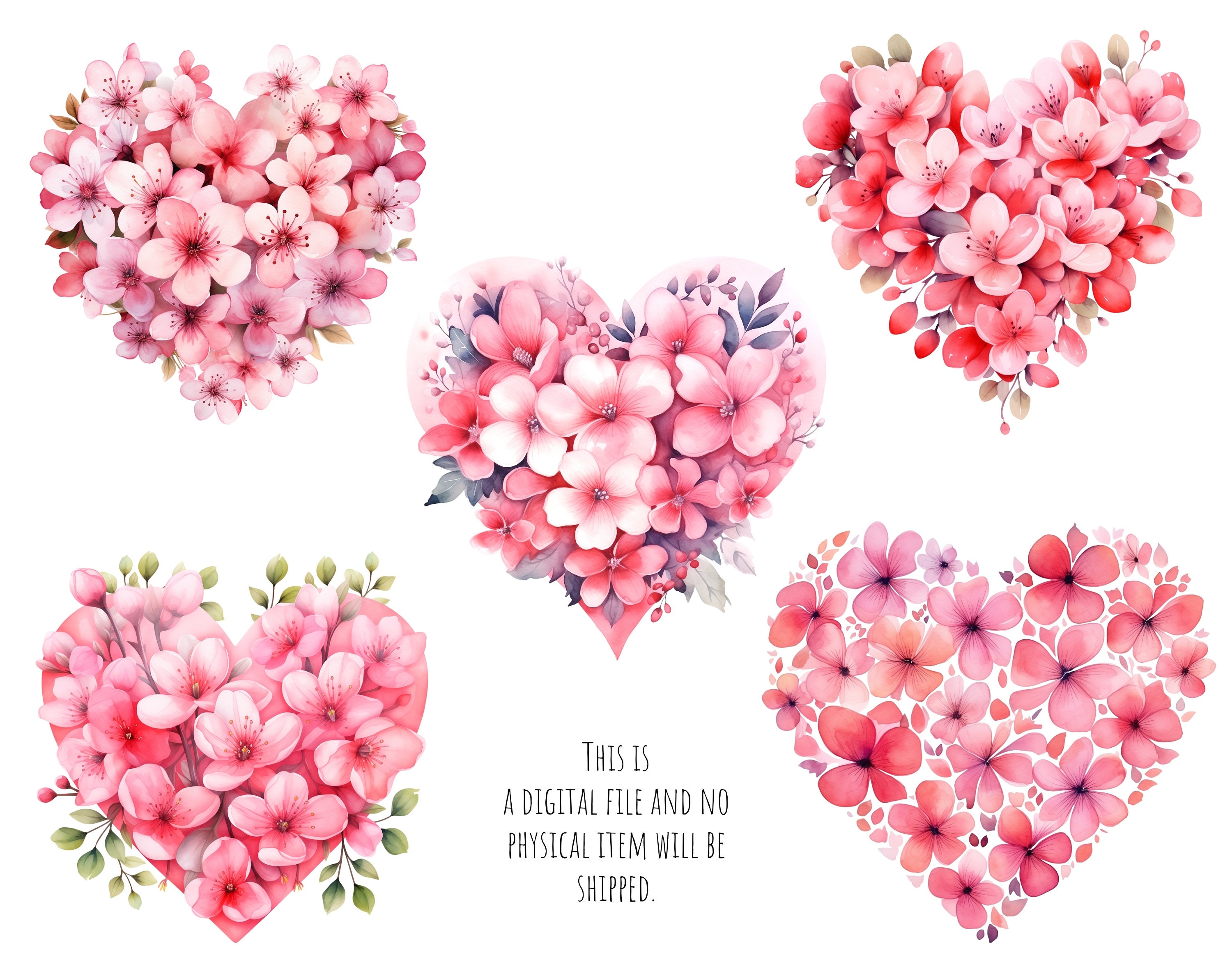 Pink Heart Clipart. Valentines Clipart, Love Clip Art, Wedding PNG ...
