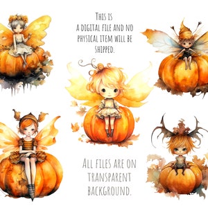 Pumpkin Fairy Clipart Elf Clip Art Halloween Garden Png. - Etsy