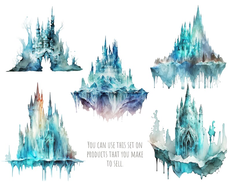 Ice Castle Clipart Png. Magic Palace. Winter Castle. Digital - Etsy