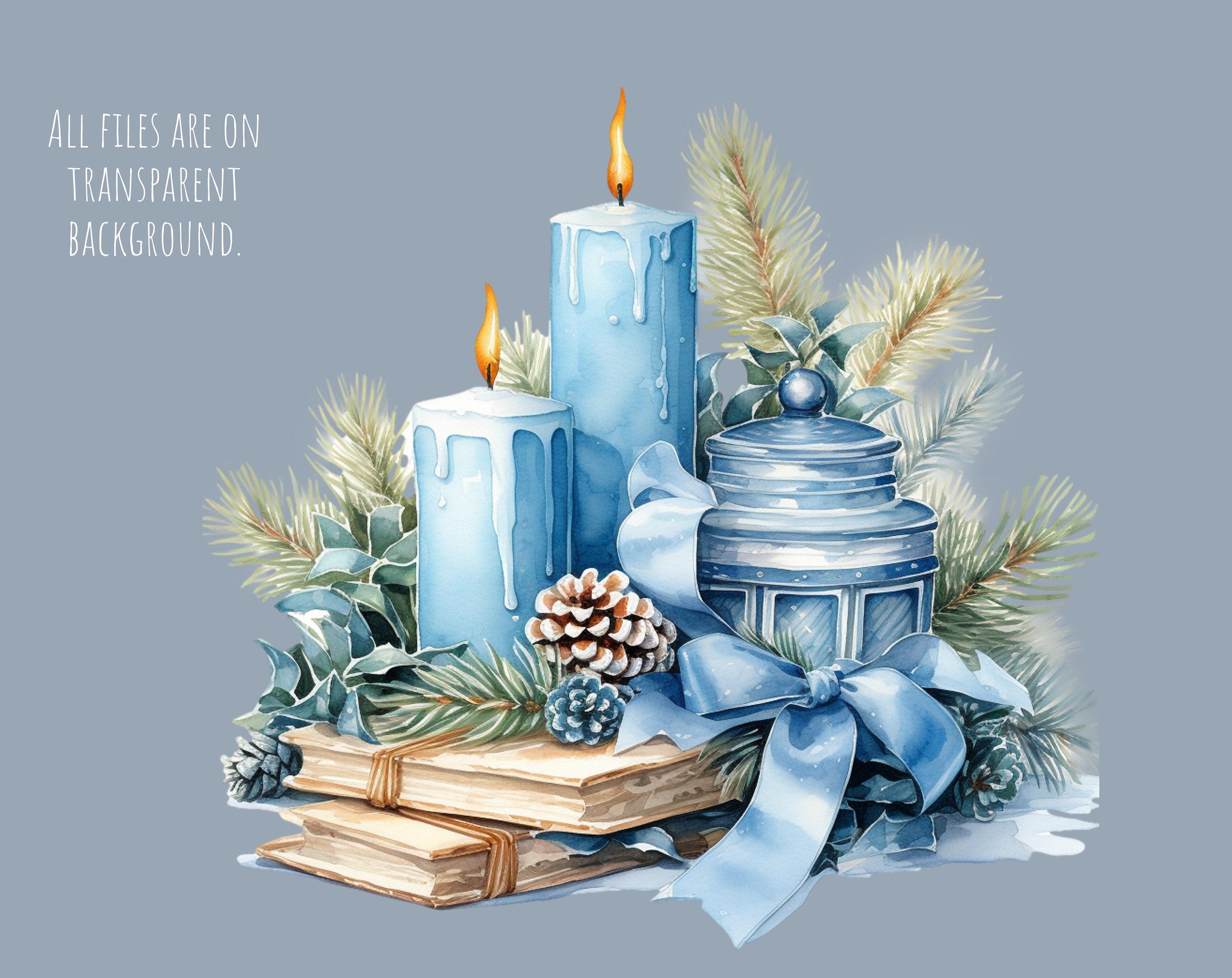 Clipart de Navidad azul. Clipart ornamental. Clipart de naturaleza muerta.  Clipart de invierno. Flores azules. PNG. Acuarela digital. Uso comercial  gratuito - Etsy México, image size:3000x2382