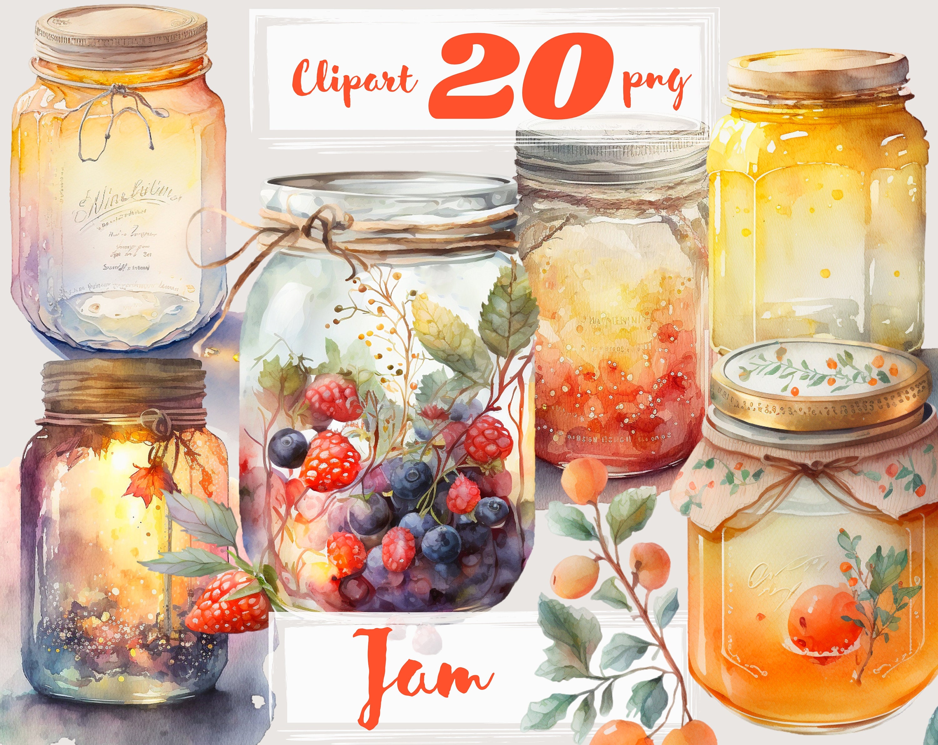 Jam Clipart Jars of Jam Clipart Jelly Clipart Food Png. Etsy Australia