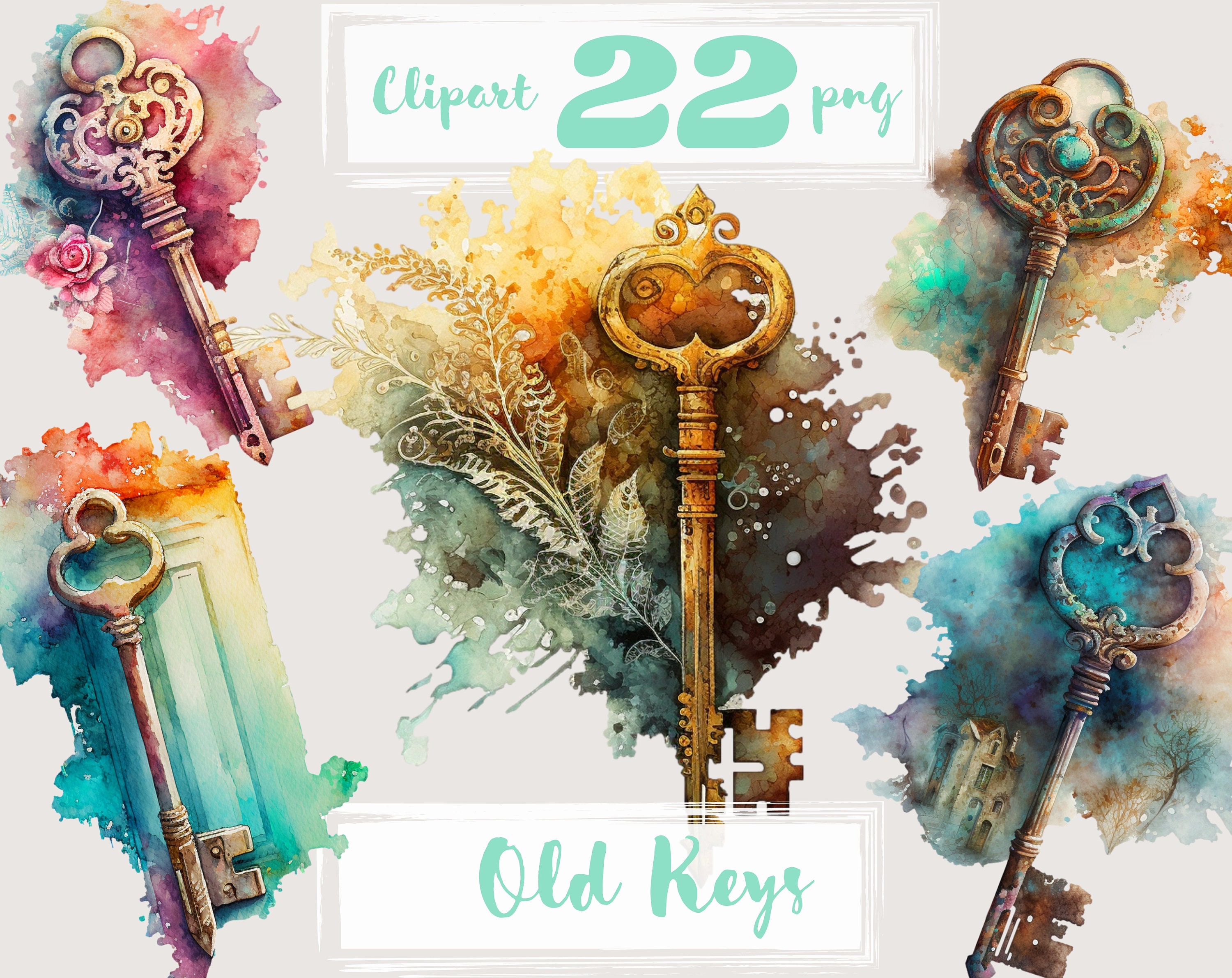 vintage skeleton key clipart