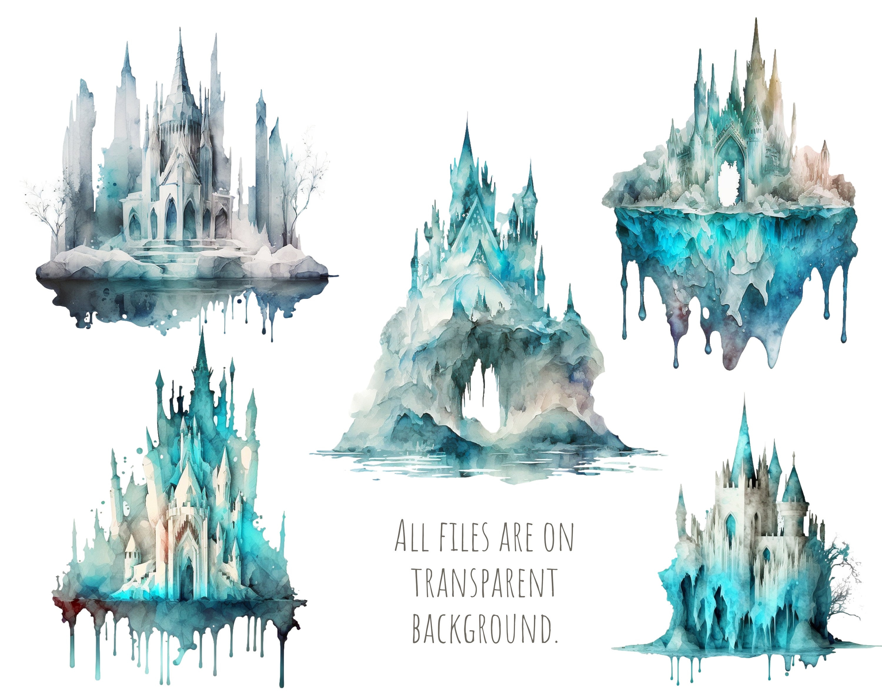 Ice Castle Clipart Png. Magic Palace. Winter Castle. Digital - Etsy