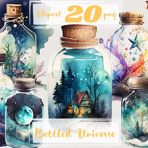 Bottles clipart, Bottled Stars Clipart. Potion Clipart. Magic vial. Flask,  phial, glass, star png. Digital watercolor. Free commercial use.