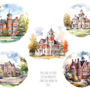 Building Clipart, Old School Clip Art, Town Clipart, Png. Digital