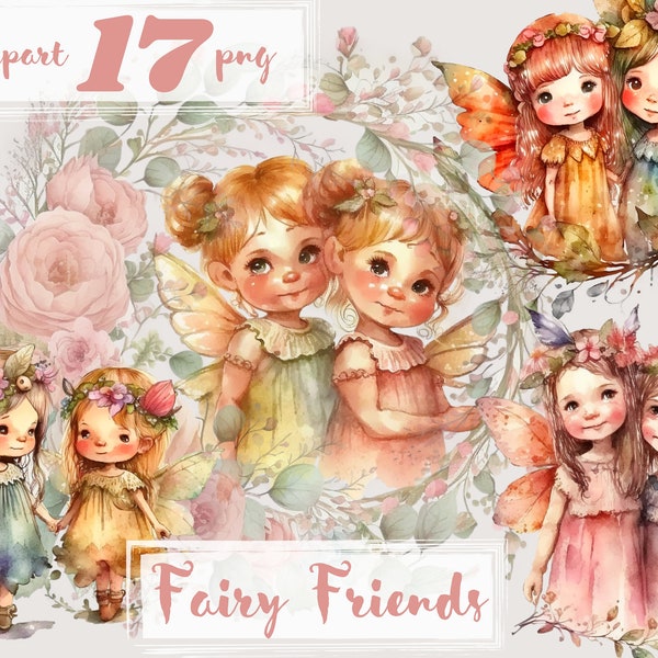 Fairy clipart, friendship clipart, elf clip art, png. Digital watercolor. Free commercial use. Summer, pixie, leprechaun, magic, pixy.