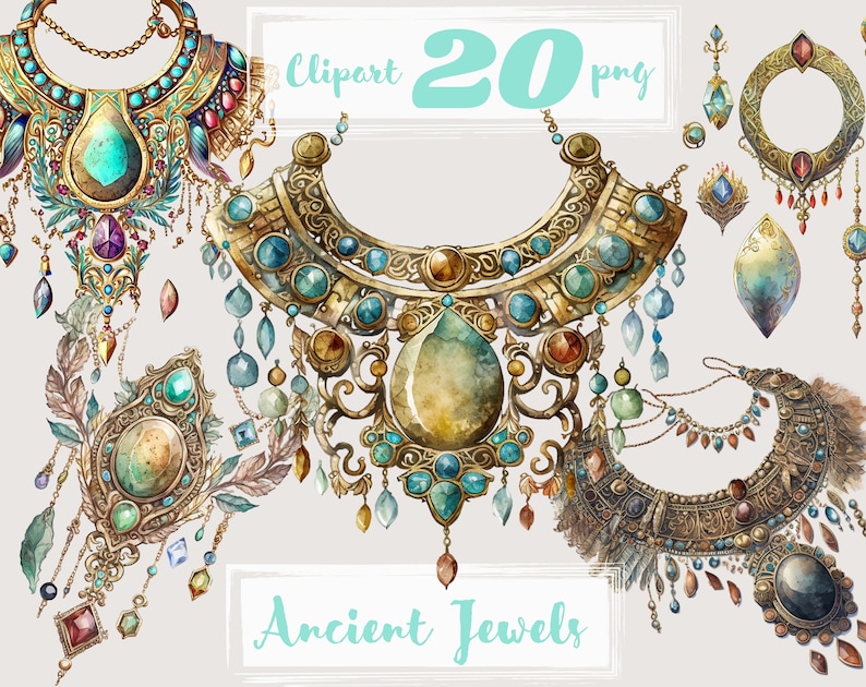Jewelry Clipart, Antique Necklace, Gemstone Fashion Illustration ...