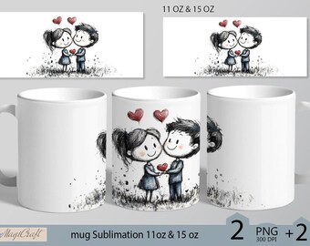 LOVE Becher wickeln Sublimation |LOVE Becher 11oz 15oz| Herzdekoration
