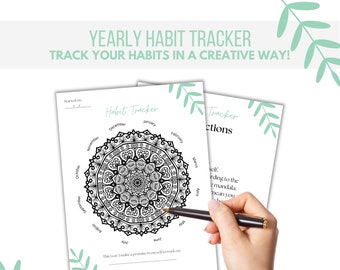 Mandala Habit Tracker Printable | 365 Tage Ausmalbild (PDF)