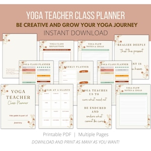 Yoga Teacher Class Planner | Lesson Plan for Instructor | Plan Your Yoga Flow and Sequences | Track your Yoga Class and Agenda