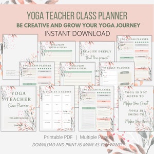 Yoga Teacher Class Planner | Lesson Plan for Instructor | Plan Your Yoga Flow and Sequences | Track your Yoga Class and Agenda