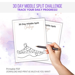 New Year Fitness Challenge | 30 Days Split Challenge | Printable Habit Tracker | Track your Monthly Challenge | Split Practice Tracker