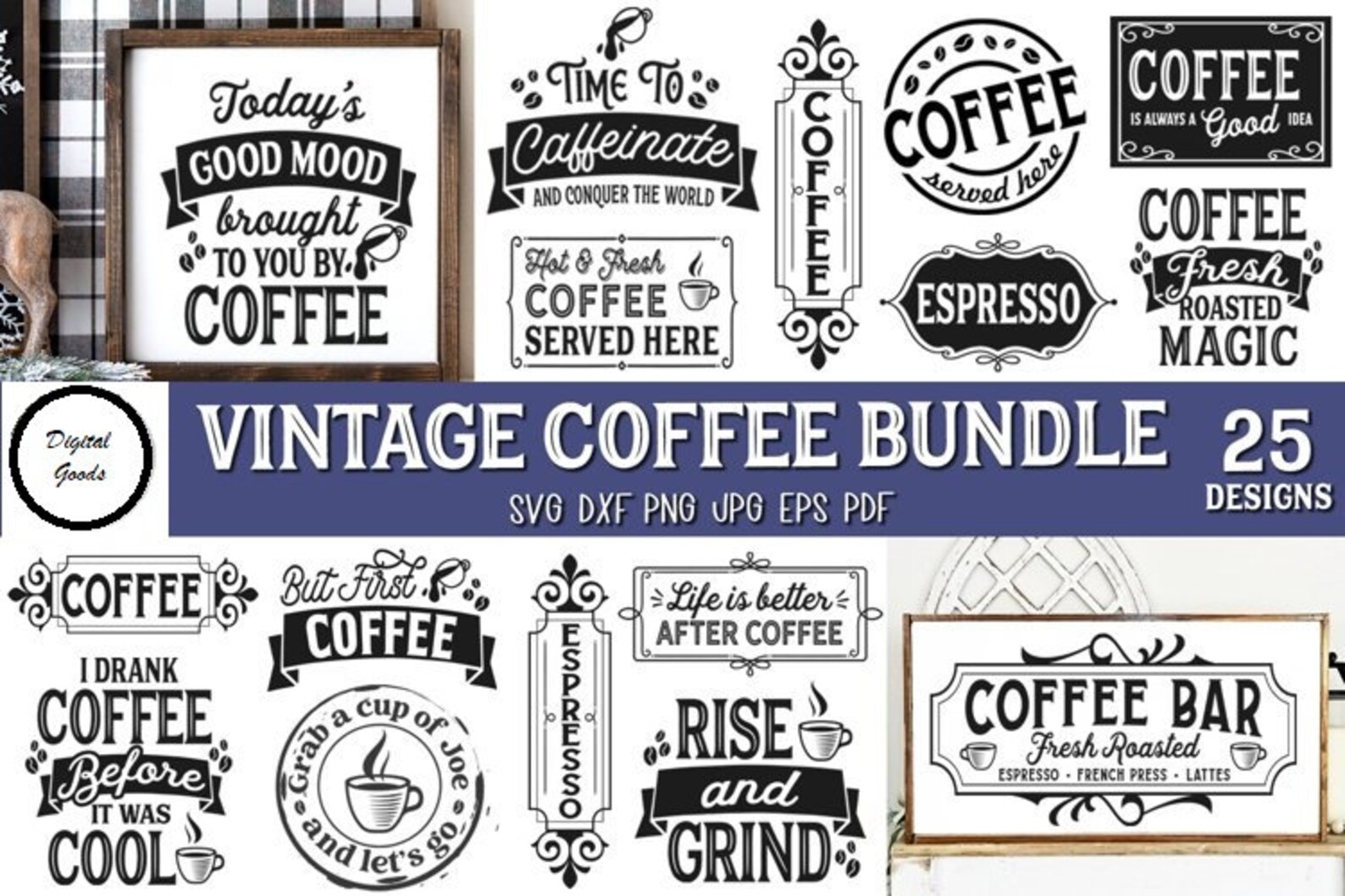 Rustic Coffee Labels Vintage Coffee Designs and Labels - Etsy