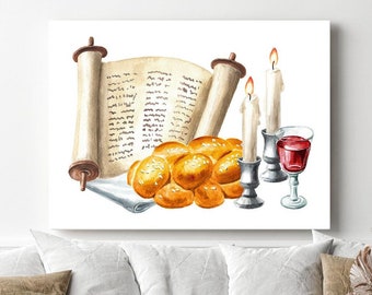 SHABBAT TABLE Canvas Print| Gift