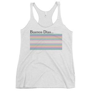 Yoga Top Buenos Dias Women's Racerback Workout Tank Top (Good Morning)