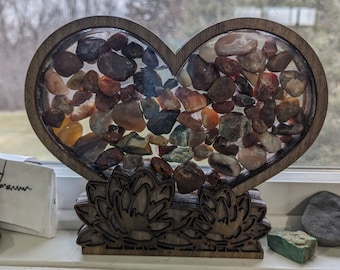 Shadow box For Agates-Lake Superior- Wood Box-Rock Storage-Gift for Mom-Collection Storage Box-Crystal-Rock Glass-Seashells-Treasure Holder