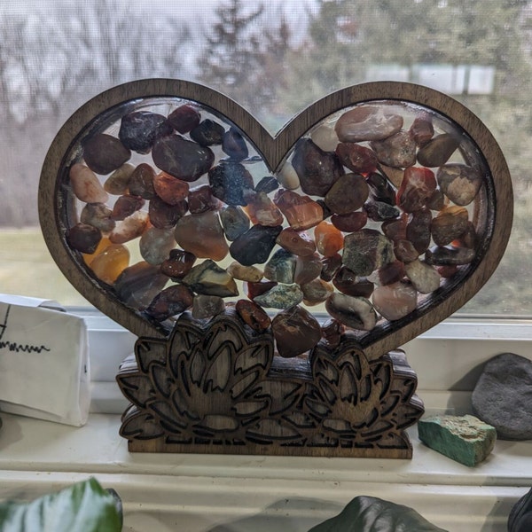 Shadow box For Agates-Lake Superior- Wood Box-Rock Storage-Gift for Mom-Collection Storage Box-Crystal-Rock Glass-Seashells-Treasure Holder