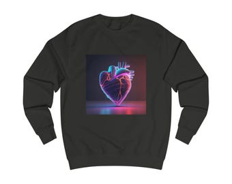 Nurse Gift Sweatshirt, Anatomical Heart Crewneck, Gift for Nurse, Medical Student Gift, Cardiology Doctor Gift, Goth Neon Heart Pullover