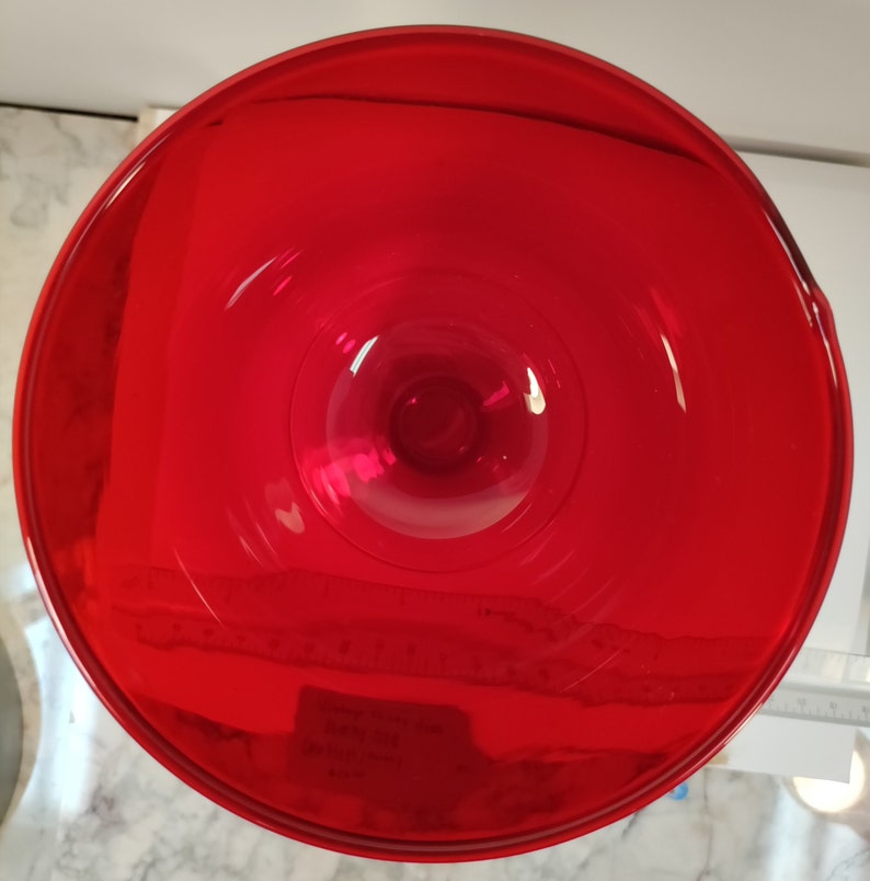 Vintage Ruby Red Pedestal Candy Dish in Excellent Condition Etsy