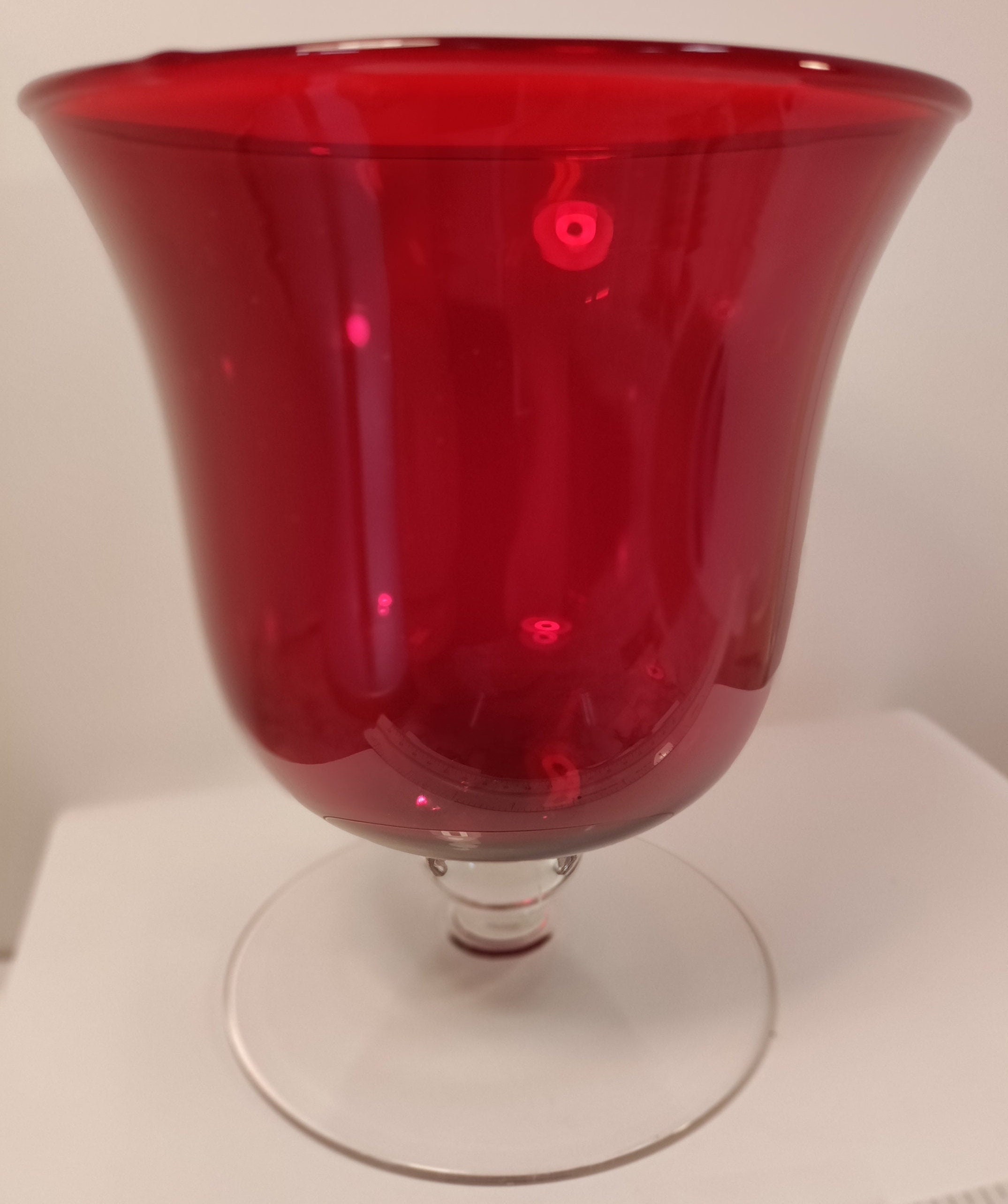 Vintage Ruby Red Pedestal Candy Dish in Excellent Condition Etsy