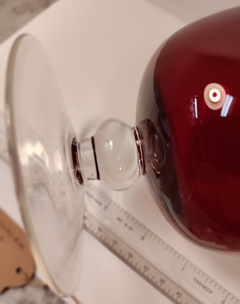 Vintage Ruby Red Pedestal Candy Dish in Excellent Condition Etsy