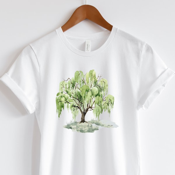 Willow Tree Shirt, Cottagecore Tshirt, Nature Lover, Book Lover, Womens T-Shirt
